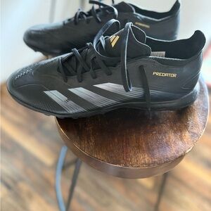 Adidas Predator Black and Silver Athletic Shoes
